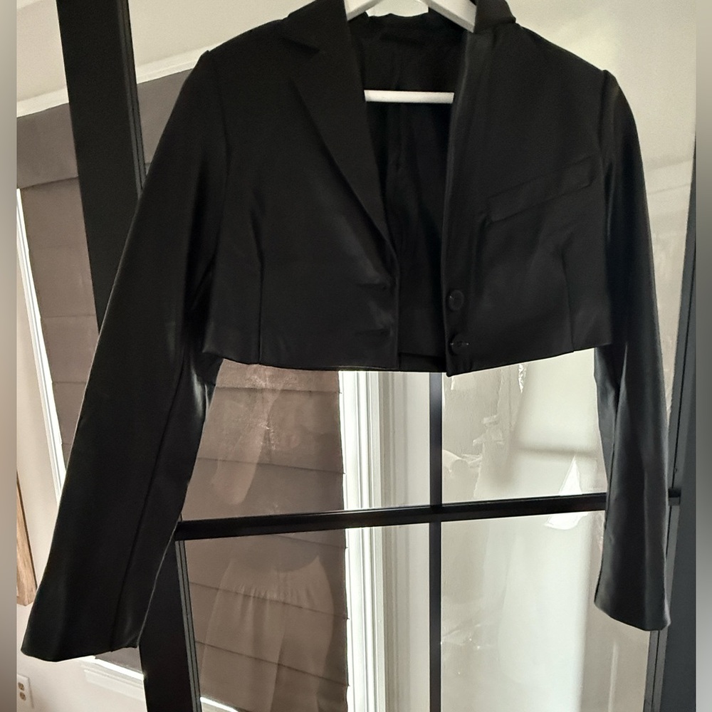 VICI cropped faux leather jacket